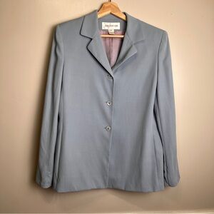 Jones New York SILK Women's Light Sky Blue Blazer Size 10 EUC